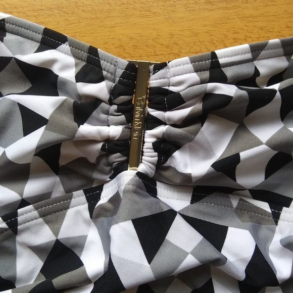 Calvin Klein NWT black white gray swimsuit size 4 - Picture 4 of 13